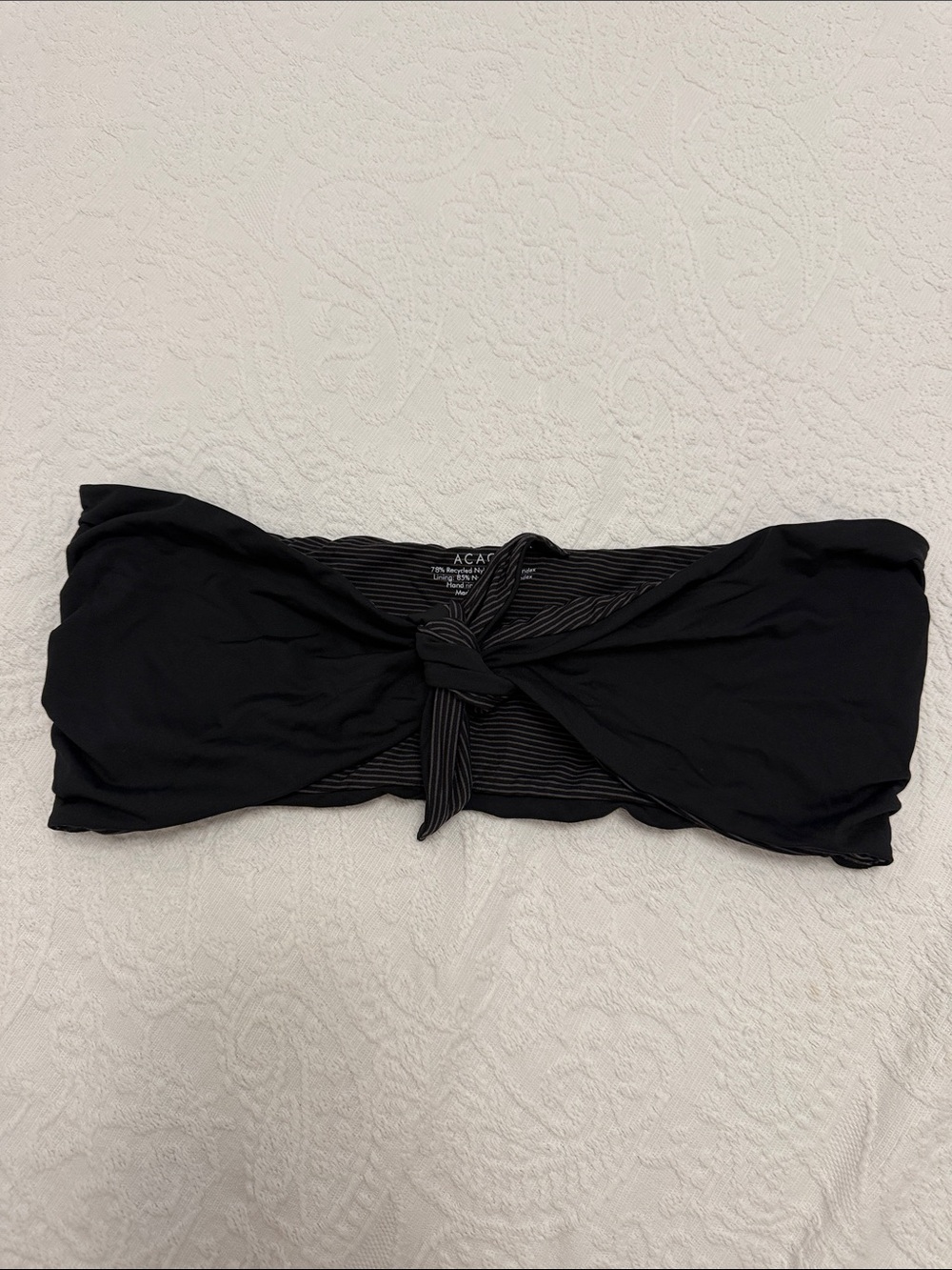 acacia swimwear Black Knot-Front Bandeau Top